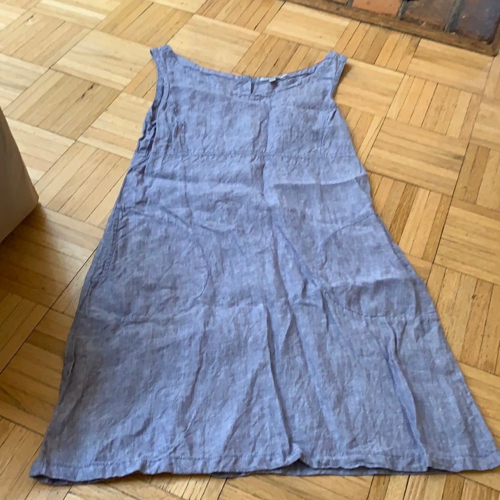 Blue linen dress